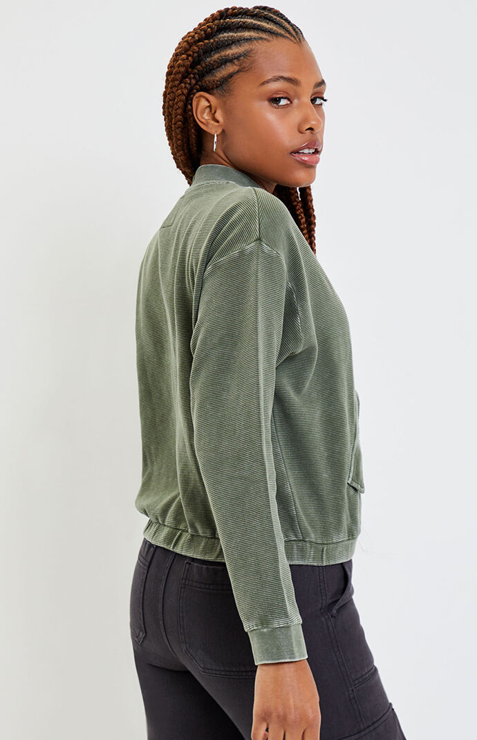 RVCA Womens Flock Ribbed Bomber Jacket